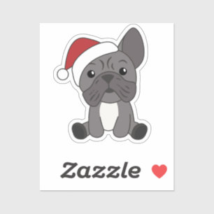 Sticker Chien de Noël Animaux d'hiver de neige