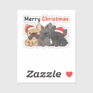 Sticker Chien de Noël français Animaux de Noël Chiens mign