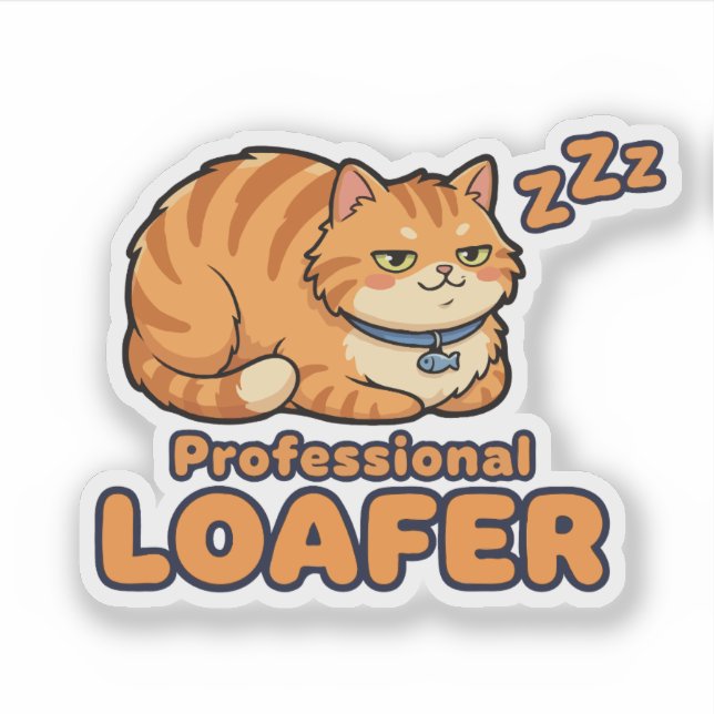 Sticker Chien de professionnel drôle chat endormi (Devant)