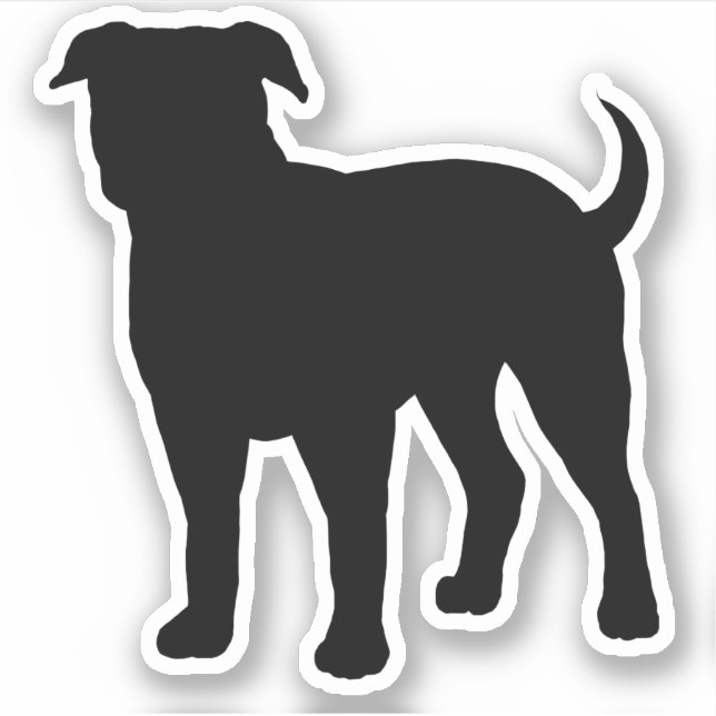 Sticker Chien de race Cool américain Bulldog Silhouette Vi (Devant)