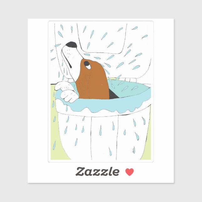 Sticker chien de toilette (Feuille)