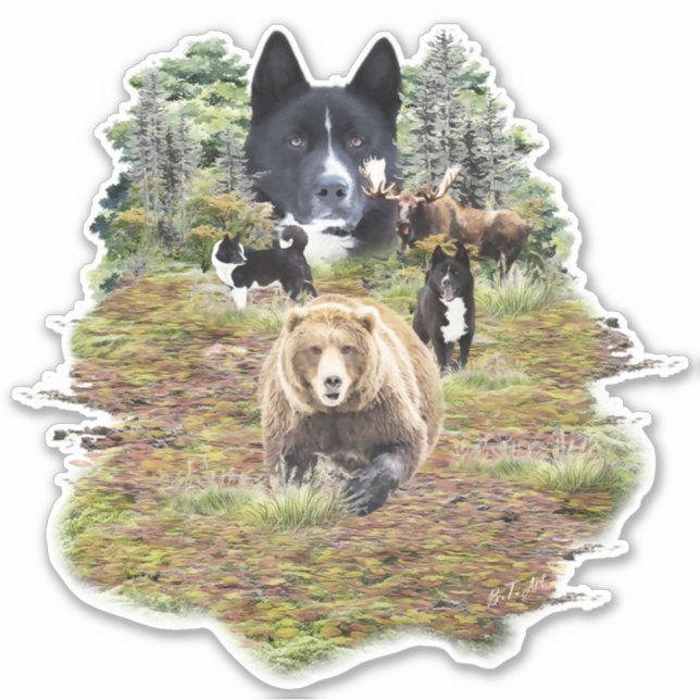 Sticker Chien d'Ours de Carélie     (Devant)