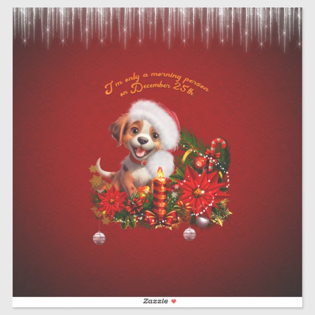 Sticker Chien drôle (Feuille)