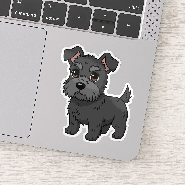 Sticker Chien écossais noir mignon (Détail)