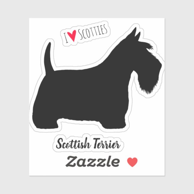 Sticker Chien écossais Terrier Silhouette Scottie (Feuille)