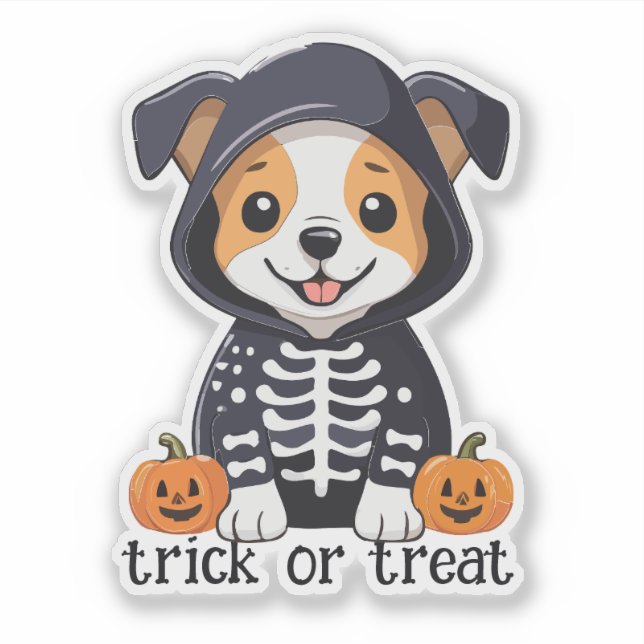 Sticker Chien en costume Halloween (Devant)