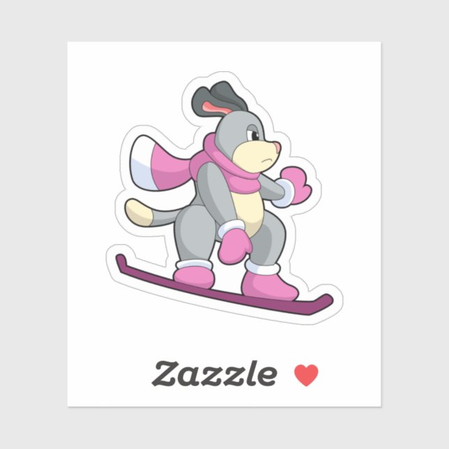 Sticker Chien en Snowboardeur avec Sonowboard (Feuille)