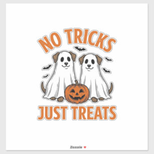 Sticker Chien fantôme drôle Halloween pas de tours juste d