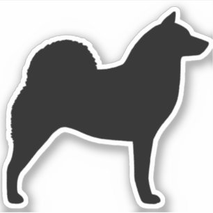 Sticker Chien finlandais Spitz Silhouette Cool Canine Noir