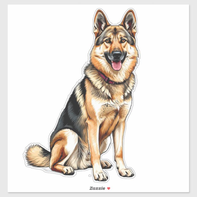 Sticker Chien Loup Tchécoslovaque Joyeux (Feuille)