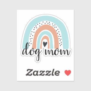 Sticker Chien maman Rainbow Blue Peach