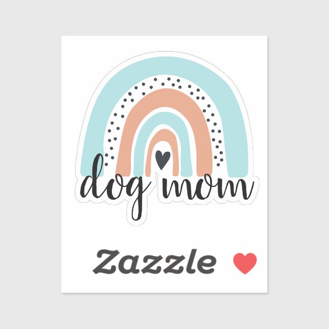 Sticker Chien maman Rainbow Blue Peach (Feuille)