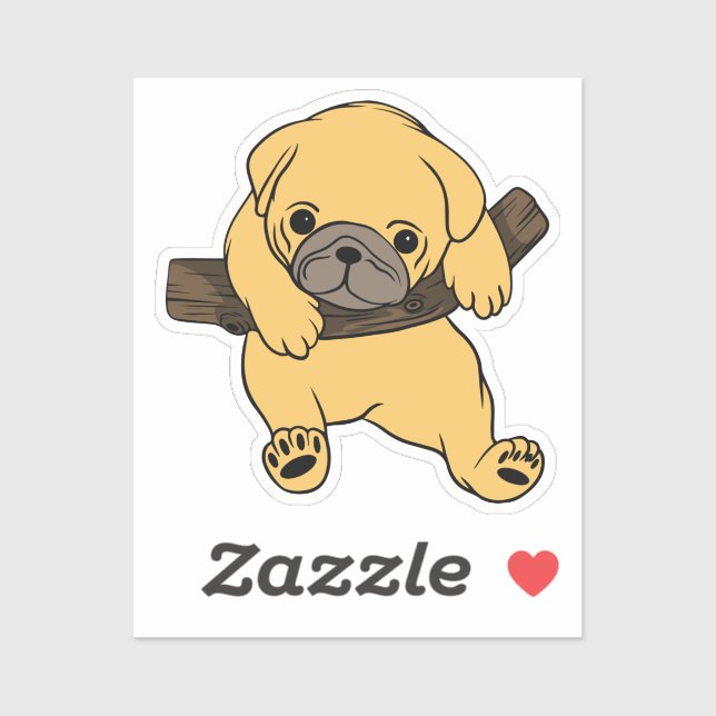 Sticker Chien mignon (Feuille)