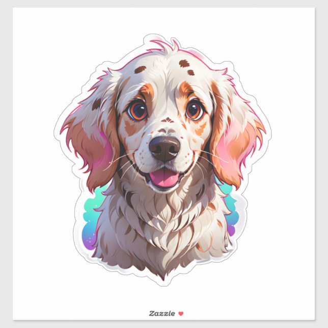 Sticker Chien mignon (Feuille)
