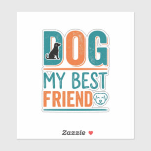 Sticker Chien Mon Meilleur Ami Vintage Conception De Chemi