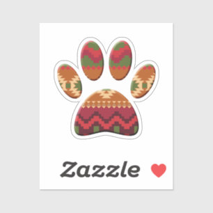 Sticker Chien Motif Aztèque Paw