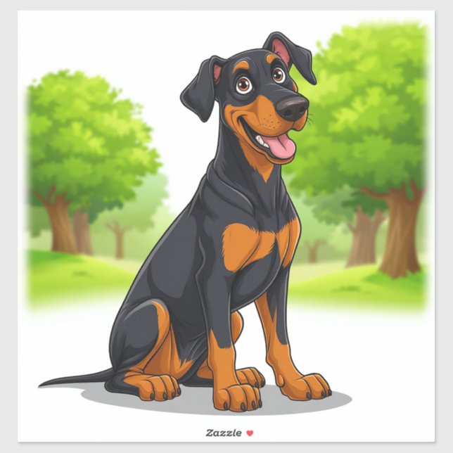 Sticker Chien noir et feu heureux (Feuille)