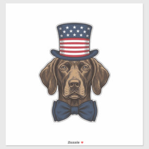 Sticker Chien Patriotique Gravure Vintage Design de T-Shir