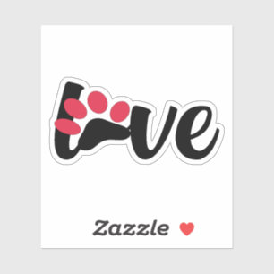 Sticker Chien Paw Love Tee, Sweatshirt Amoureux des animau