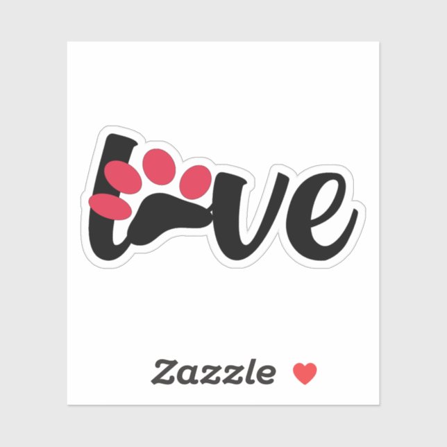 Sticker Chien Paw Love Tee, Sweatshirt Amoureux des animau (Feuille)