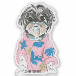 STICKER CHIEN PERSONNALISÉ SHIHTZU AJOUTER VOTRE PROPRE