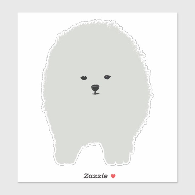 Sticker Chien Poméranie Fluffy (Feuille)