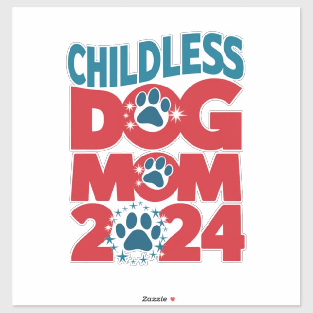 Sticker Chien sans enfants Maman Chien Dame Voter Chien Pa (Feuille)