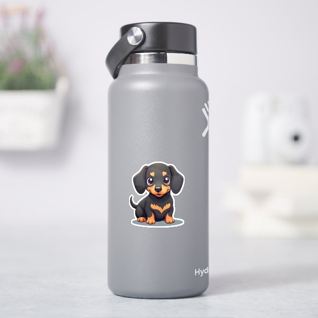Sticker Chien Teckel Joueur – Style Chibi (HydroFlask)