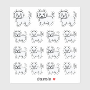 Sticker Chiens caricaturaux blancs de West Highland