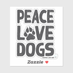 Sticker Chiens d'amour pour la paix © GraphicLoveShop
