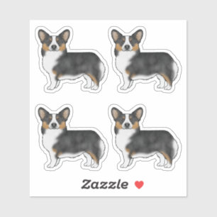 Sticker Chiens de caricature de Corgi gallois Pembroke Bla