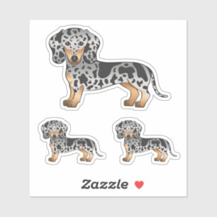 Sticker Chiens De Cheveux Courtes Noirs Et Tan Dapple