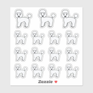 Sticker Chiens de dessin animé mignons caniches jouets