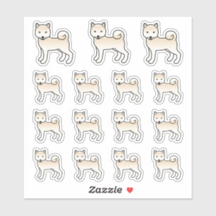 Sticker Chiens de dessin animé mignons Shiba Inu à crème