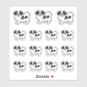 Sticker Chiens de dessin en espagnol tibétain de couleur n