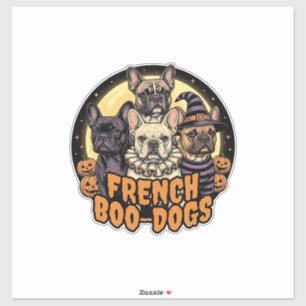 Sticker Chiens de French Boo Halloween Création Bouledogue