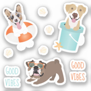 Sticker Chiens de plage Good Vibes