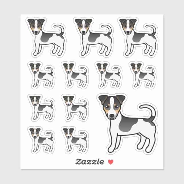 Sticker Chiens de race Jack Russell Terrier à poil lisse t (Feuille)