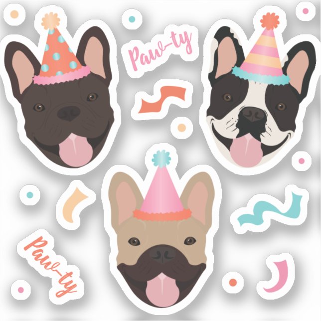 Sticker Chiens de taureaux français Confetti (Recto)