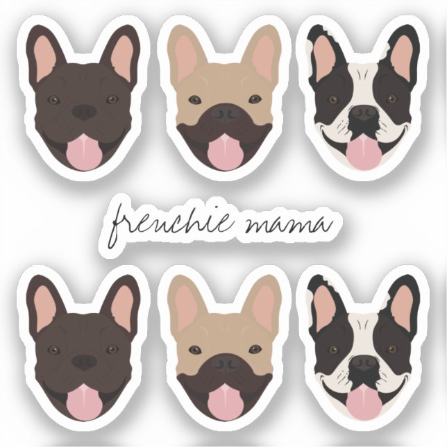 Sticker Chiens français de Frenchie Mama (Recto)