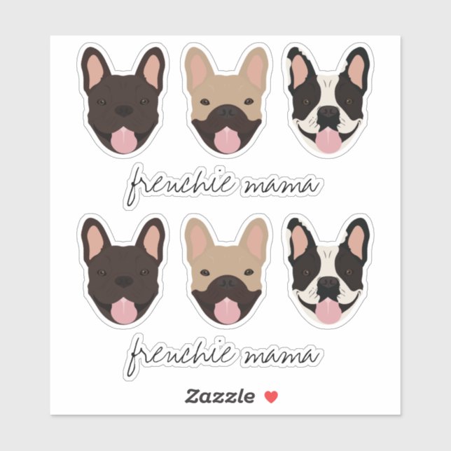 Sticker Chiens français de Frenchie Mama (Feuille)