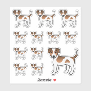 Sticker Chiens Mignons Danois-Suédois Brun Et Blanc