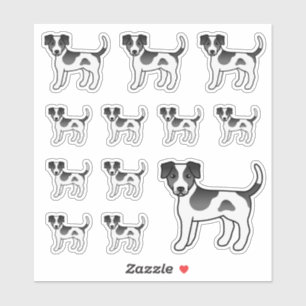Sticker Chiens mignons danois-suédois noir et blanc