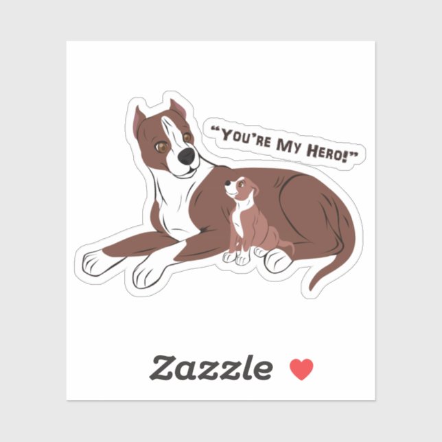 Sticker Chiens père et fils (Feuille)
