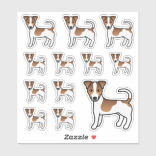 Sticker Chiens Russell Terrier blancs et tan lisse