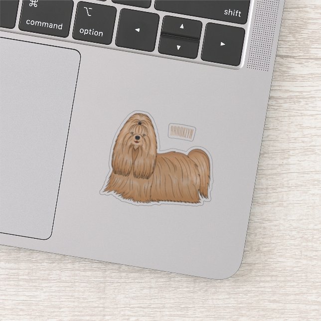 Sticker Chih tzu long cheveux dessin de chien (Détail)