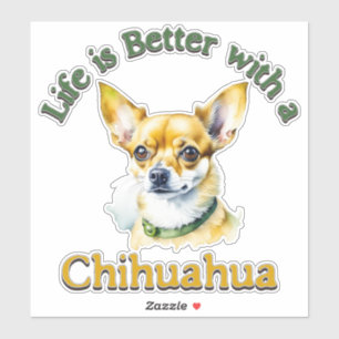 Sticker Chihuahua chien maman, chien papa cadeau, autocoll