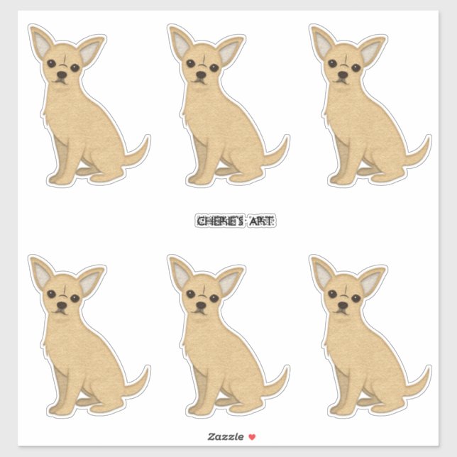 Sticker Chihuahua Chiens ont senti l'apparence (Feuille)