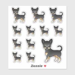 Sticker Chihuahua Chite Cute Dogs Noir Et Tan Doux