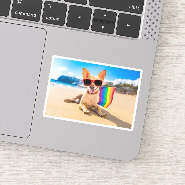 Sticker Chihuahua Dog à la plage (Détail)